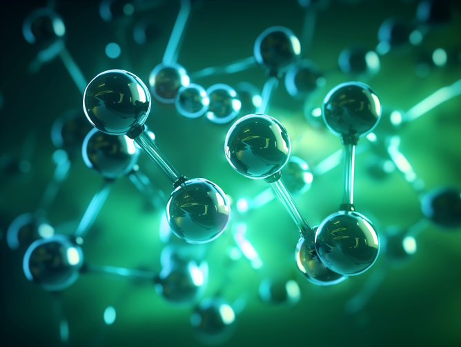 Molécules d'hydrogène, image faite par IA