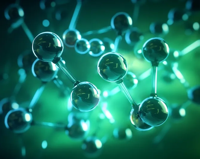 Molécules d'hydrogène, image faite par IA